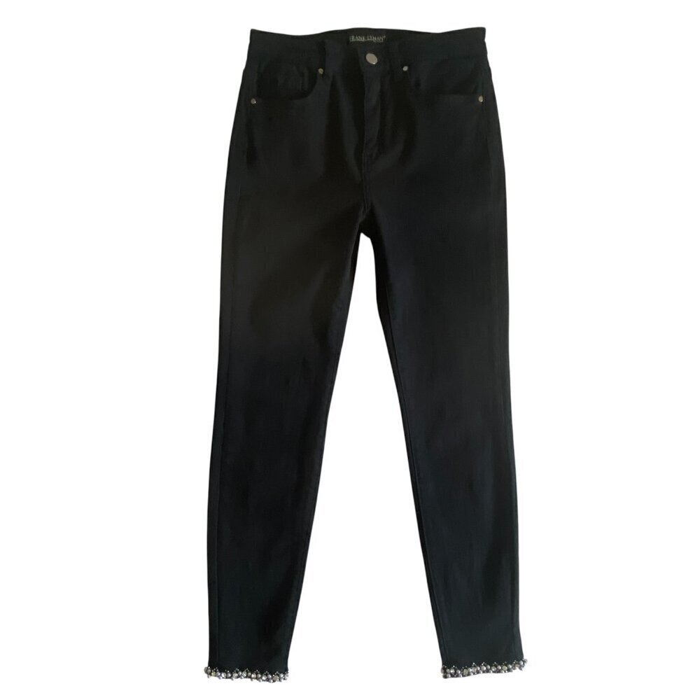 Frank Lyman Rhinestone Pearl High Waist Ankle Jeans 4-6